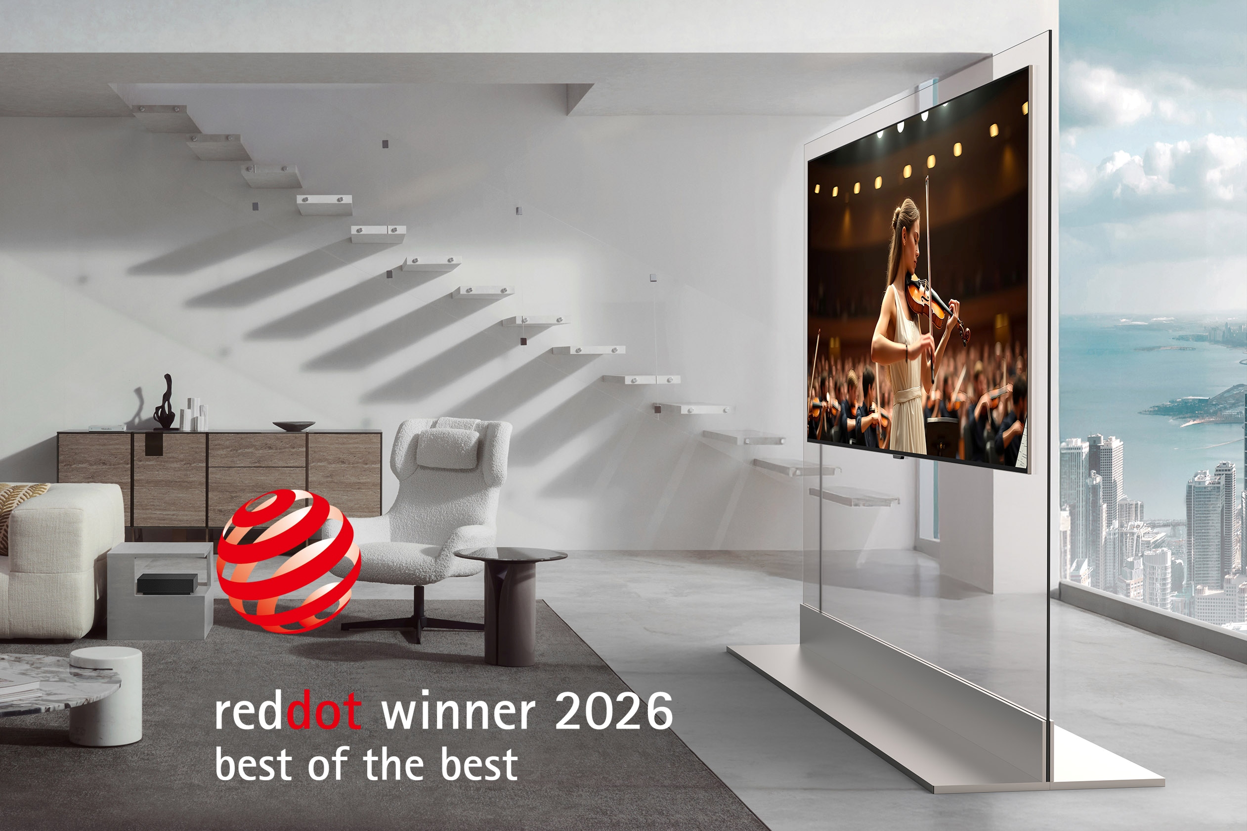 LG OLED evo W6 menang anugerah LG Red Dot 2026