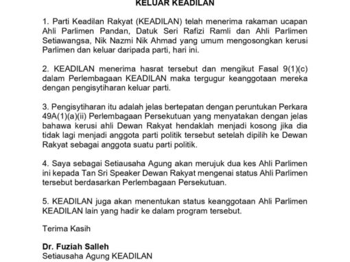 PKR sahkan Rafizi, Nik Nazmi gugur keanggotaan