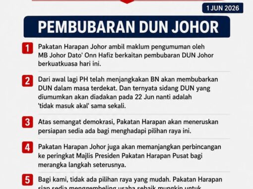 PH Johor sedia hadapi PRN selepas pembubaran DUN